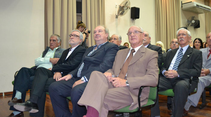 Andres Sabella, Decano de la Facultad, Jorge Gerard, Rector de UNER, y Adan Bahl, vicegobernador.