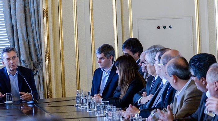 El presidente Macri en la reunión con los rectores